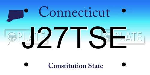 J27TSE Connecticut License Plate