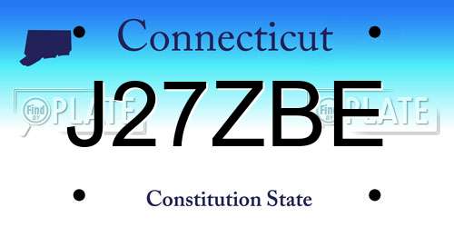 J27ZBE Connecticut License Plate