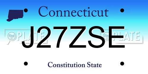 J27ZSE Connecticut License Plate