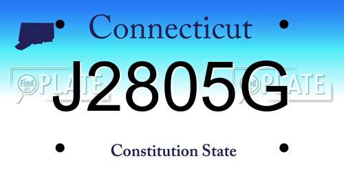 J2805G Connecticut License Plate