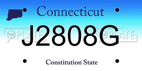J2808G Connecticut License Plate