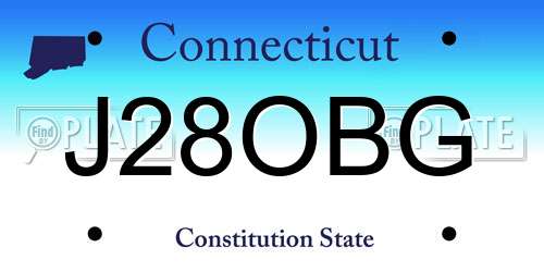J28OBG Connecticut License Plate