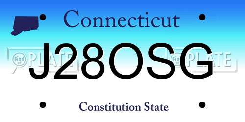 J28OSG Connecticut License Plate