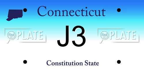 J3 Connecticut License Plate