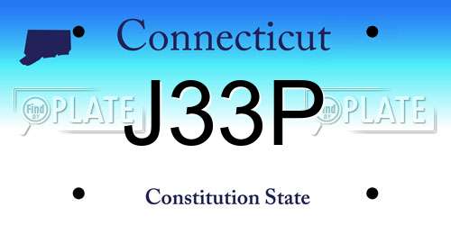 J33P Connecticut License Plate