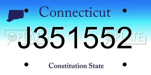 J351552 Connecticut License Plate