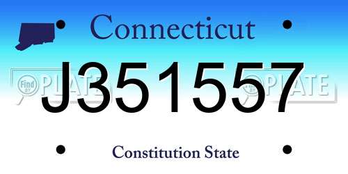 J351557 Connecticut License Plate