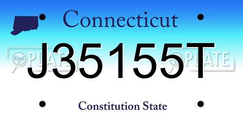 J35155T Connecticut License Plate