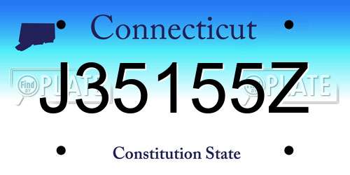 J35155Z Connecticut License Plate