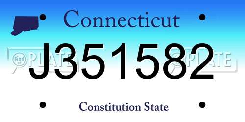 J351582 Connecticut License Plate