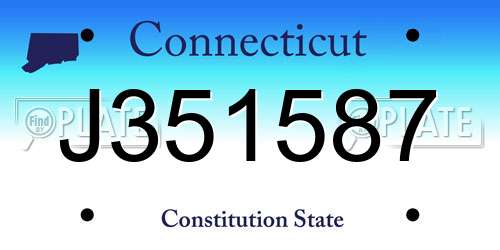 J351587 Connecticut License Plate