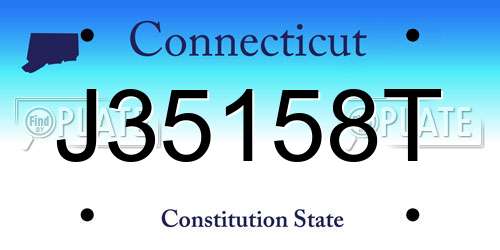 J35158T Connecticut License Plate