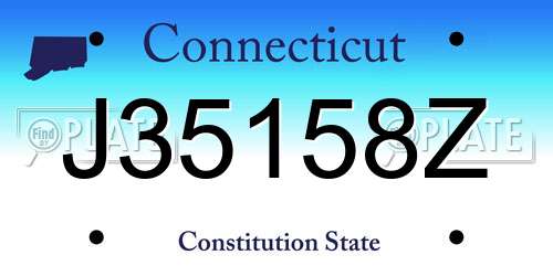 J35158Z Connecticut License Plate