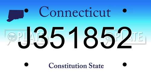 J351852 Connecticut License Plate