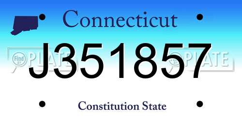 J351857 Connecticut License Plate