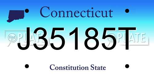 J35185T Connecticut License Plate