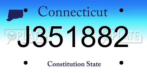 J351882 Connecticut License Plate