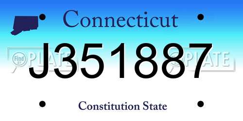 J351887 Connecticut License Plate