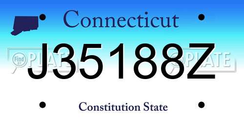 J35188Z Connecticut License Plate