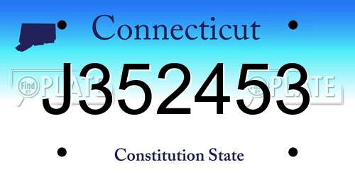 J352453 Connecticut License Plate