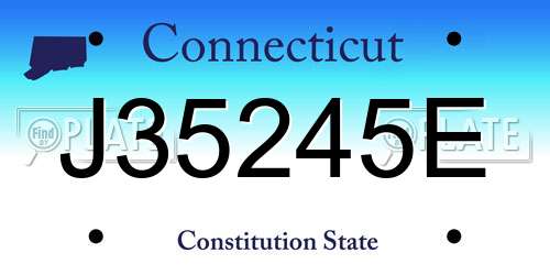 J35245E Connecticut License Plate