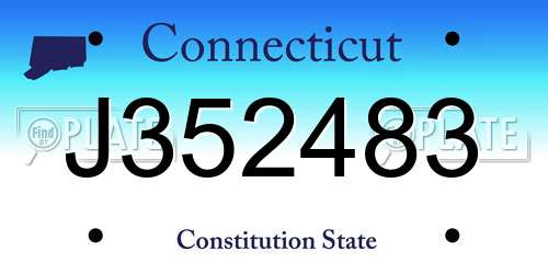 J352483 Connecticut License Plate