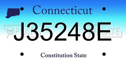J35248E Connecticut License Plate
