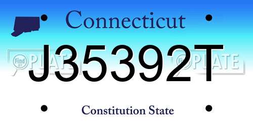 J35392T Connecticut License Plate