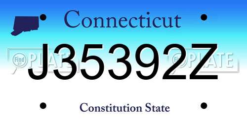 J35392Z Connecticut License Plate