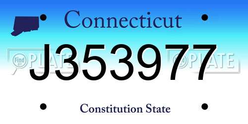 J353977 Connecticut License Plate