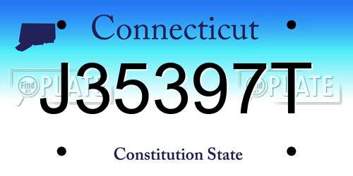 J35397T Connecticut License Plate