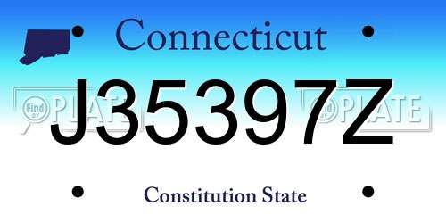 J35397Z Connecticut License Plate