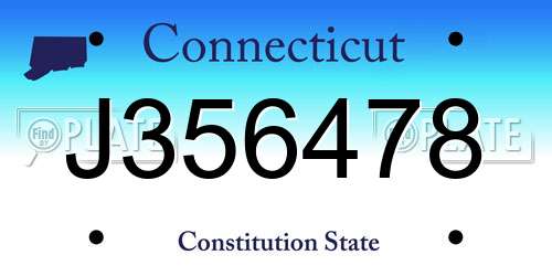 J356478 Connecticut License Plate