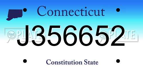 J356652 Connecticut License Plate