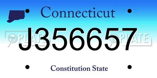 J356657 Connecticut License Plate
