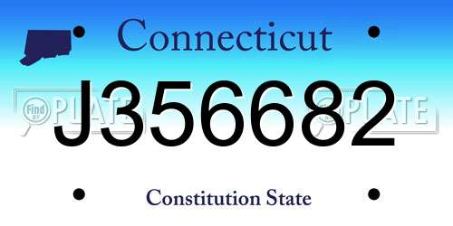 J356682 Connecticut License Plate