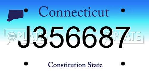 J356687 Connecticut License Plate