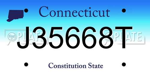 J35668T Connecticut License Plate