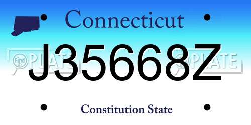 J35668Z Connecticut License Plate