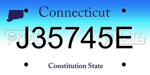J35745E Connecticut License Plate