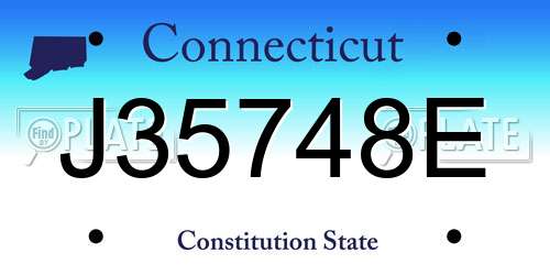 J35748E Connecticut License Plate