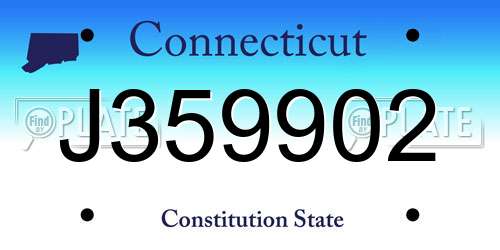 J359902 Connecticut License Plate