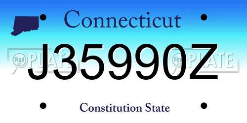 J35990Z Connecticut License Plate