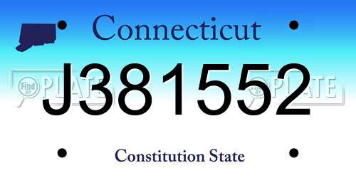 J381552 Connecticut License Plate