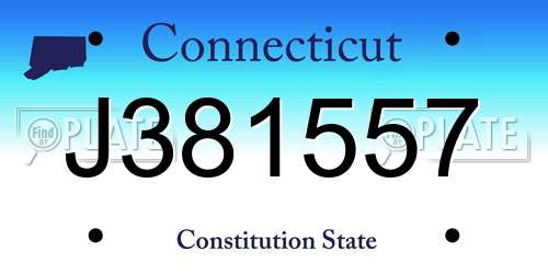 J381557 Connecticut License Plate