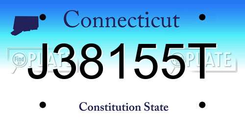 J38155T Connecticut License Plate