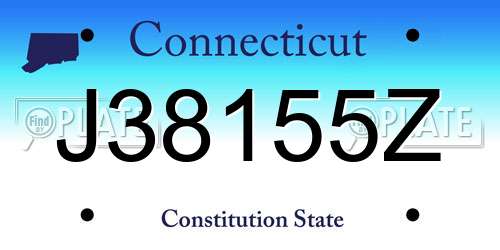 J38155Z Connecticut License Plate