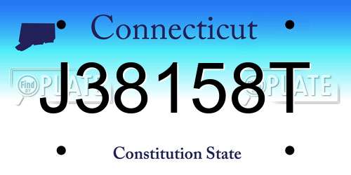 J38158T Connecticut License Plate