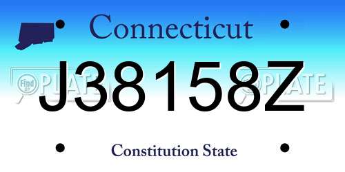 J38158Z Connecticut License Plate