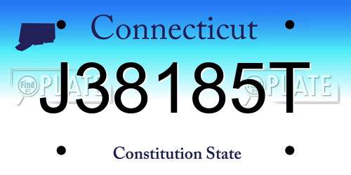 J38185T Connecticut License Plate